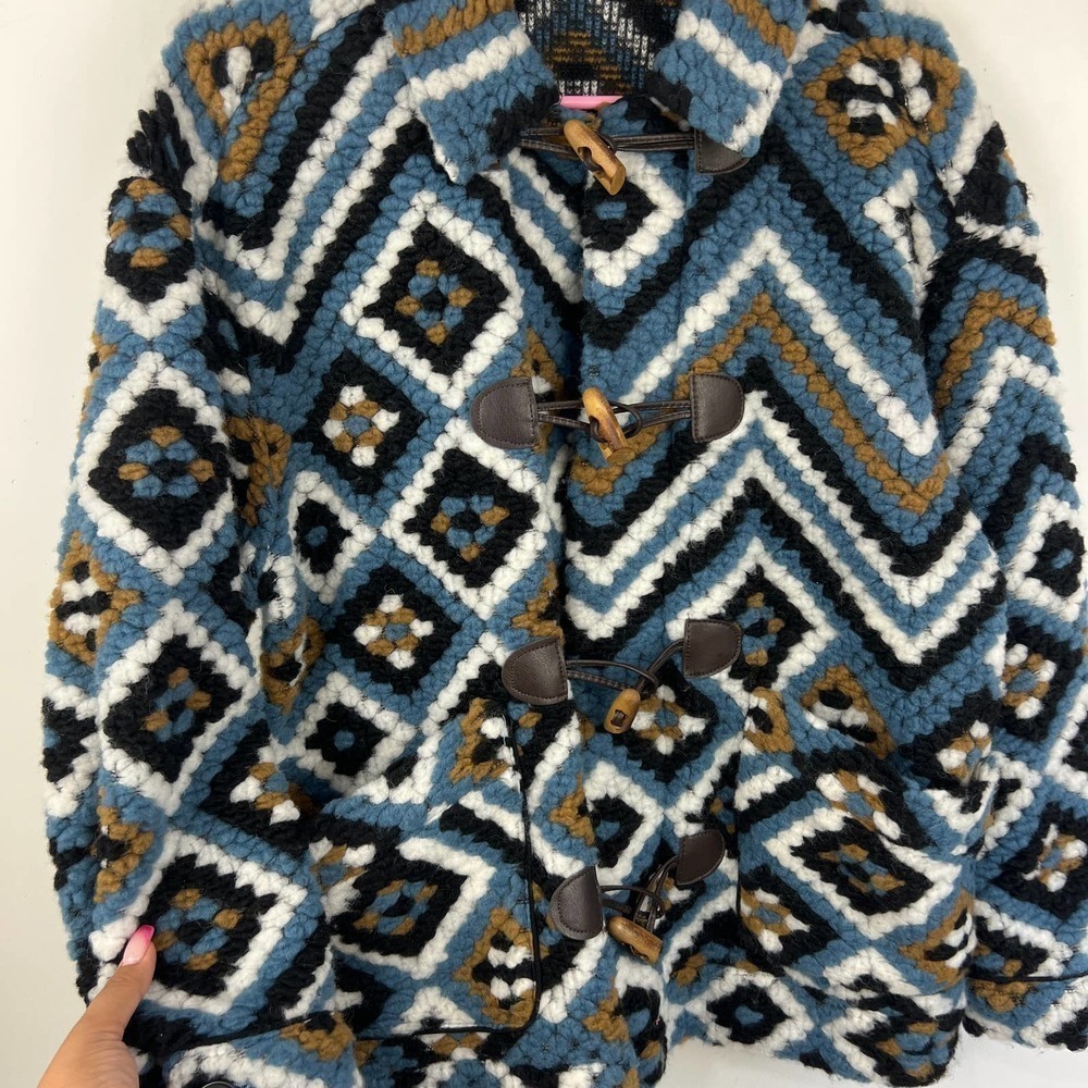 Zara Crochet Lapel Collar Toggle Chunky Oversized Jacket Womens Size: XS - Picture 5 of 9